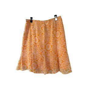 Jaclyn Smith Classic Skirt XL Y2K Frilly Hem Orange Floral Cottagecore Fairycore